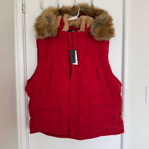 Jordan Craig Legacy Men's Yukon Fur Lined Hooded Puffer Vest in red 4XL - Picture 4 of 11